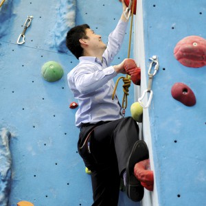 International, Chinese students at Climbing Wall, Olympia Building